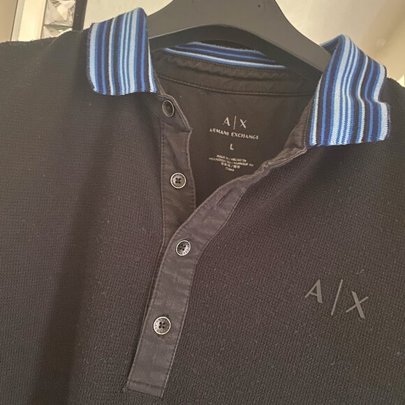Armani Exchange polo shirt size L 100% cotton slim fit - Picture 2 of 4